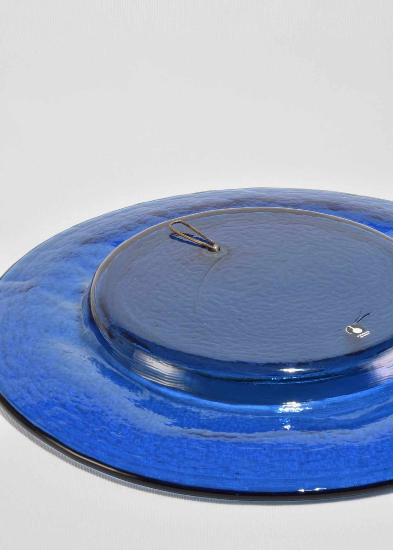 Round Blue Glass Mirror