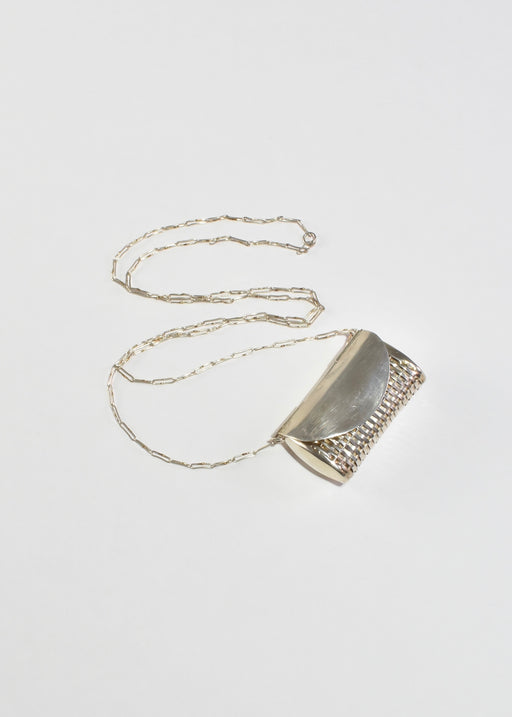 Sterling Basket Pendant Necklace