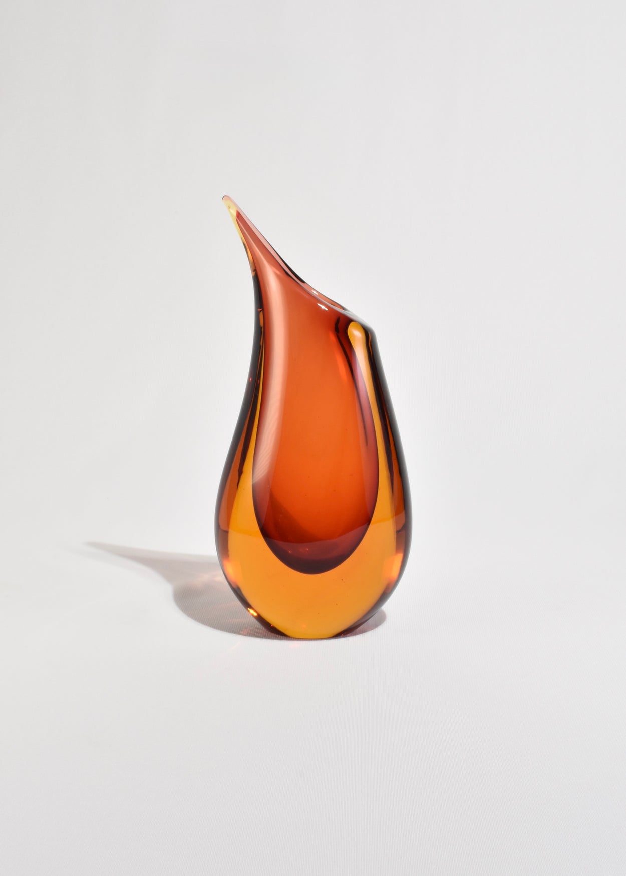 Curved Italian Glass Vase