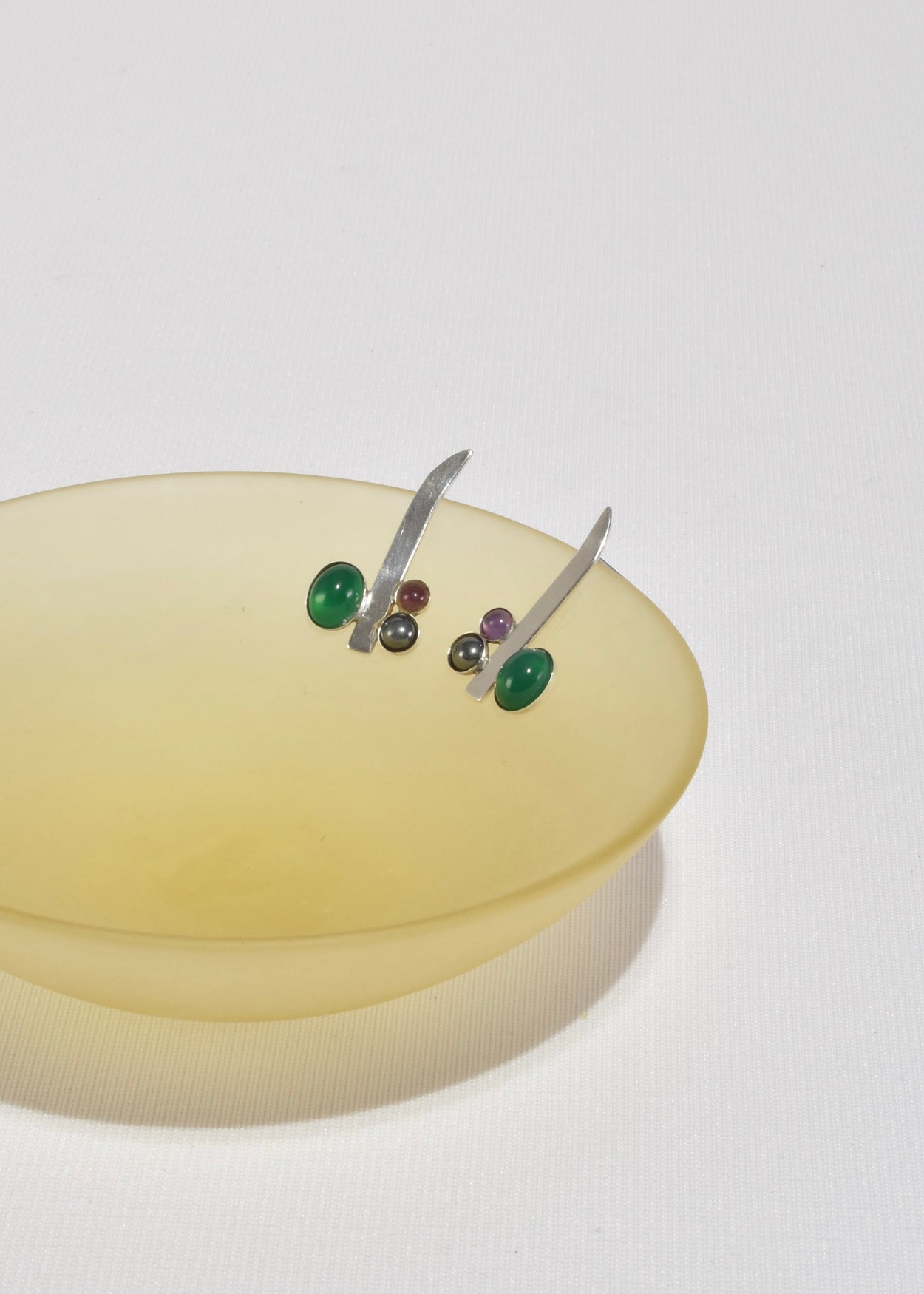 Abstract Multi Stone Earrings