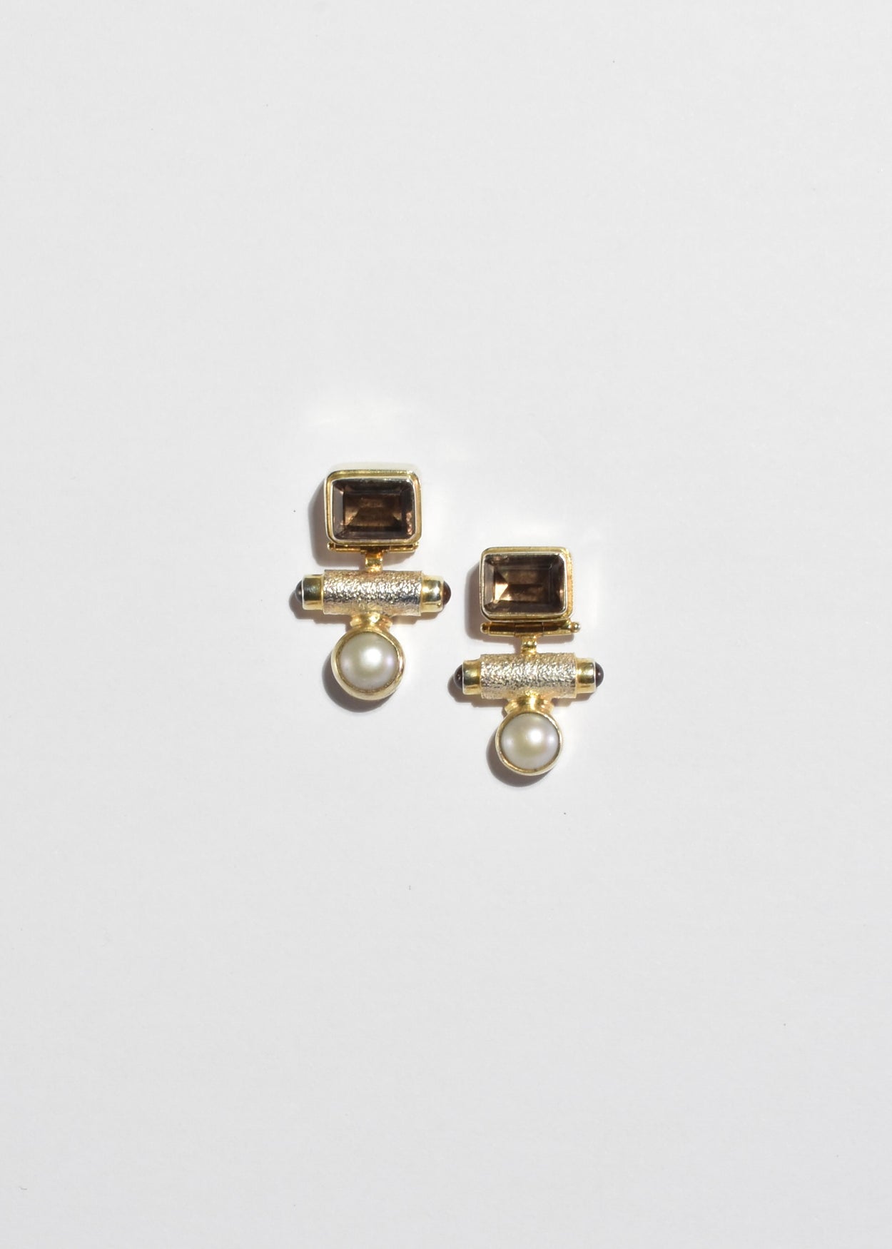 Topaz Tourmaline Pearl Earrings