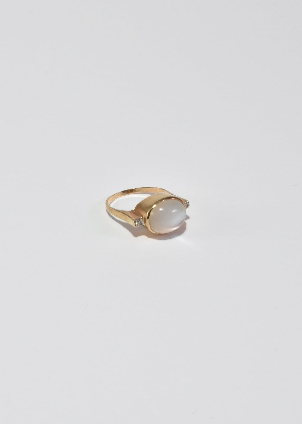 Gold Moonstone Diamond Ring