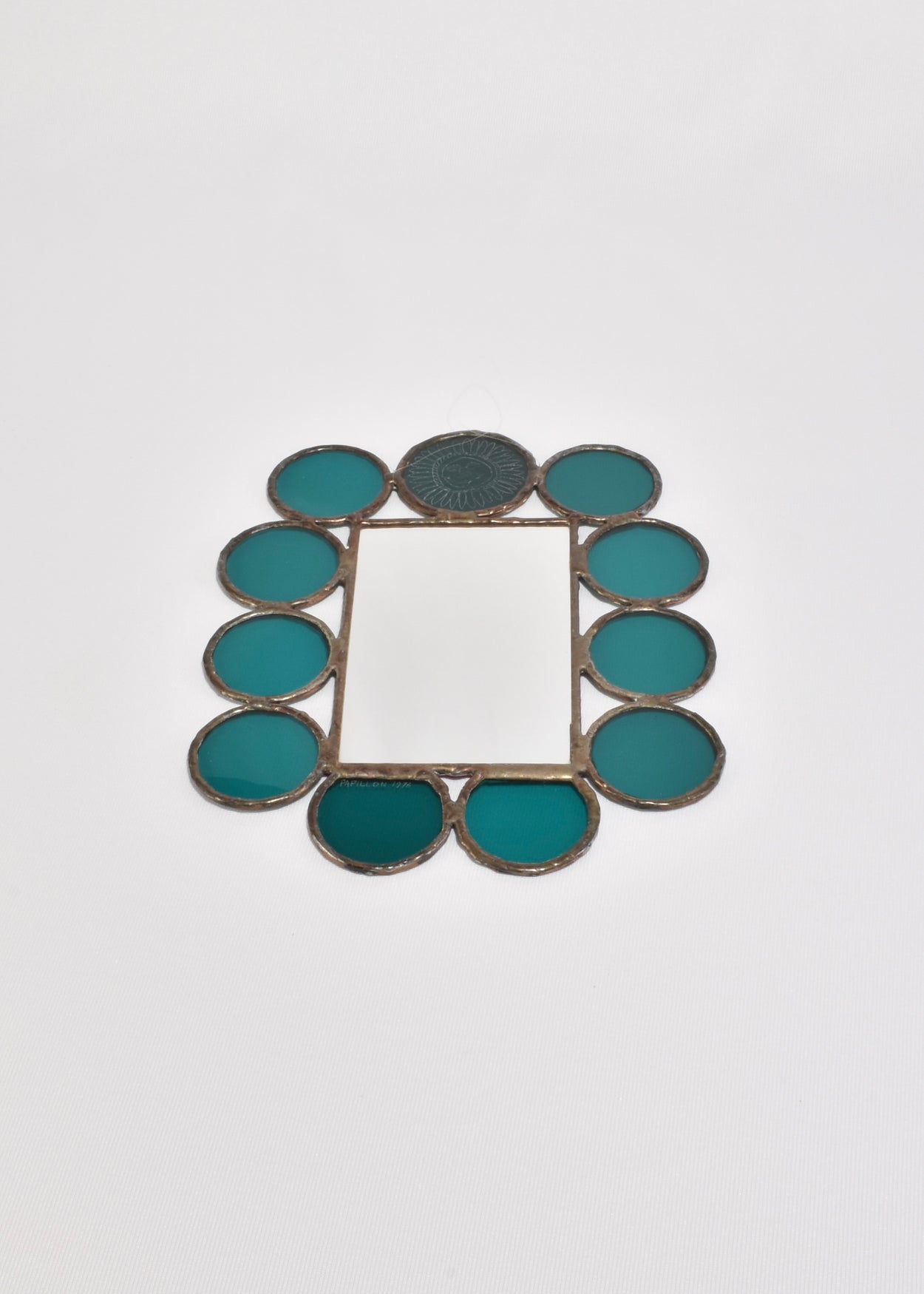 Teal Glass Wall Mirror
