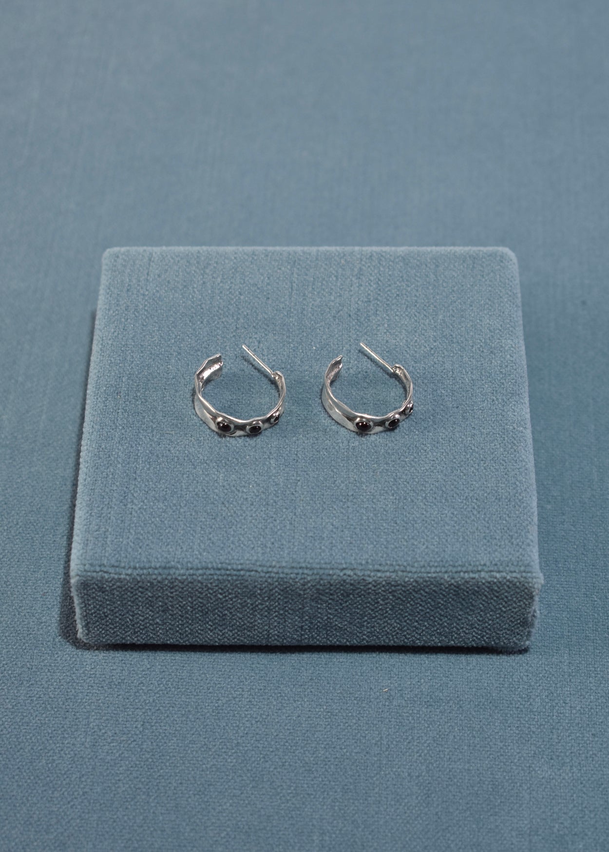 Garnet Hoop Earrings
