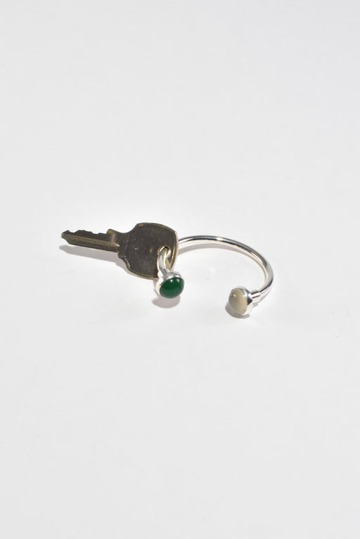 Sterling Gemstone Key Ring