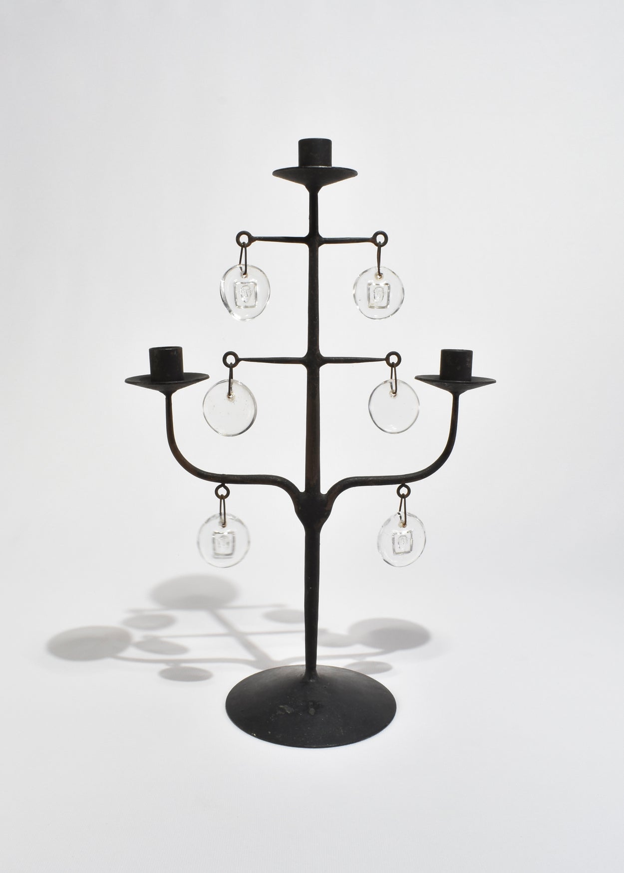 Iron and Glass Candelabra By Erik Höglund