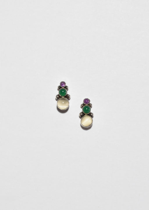 Amethyst Jade Moonstone Stud Earrings