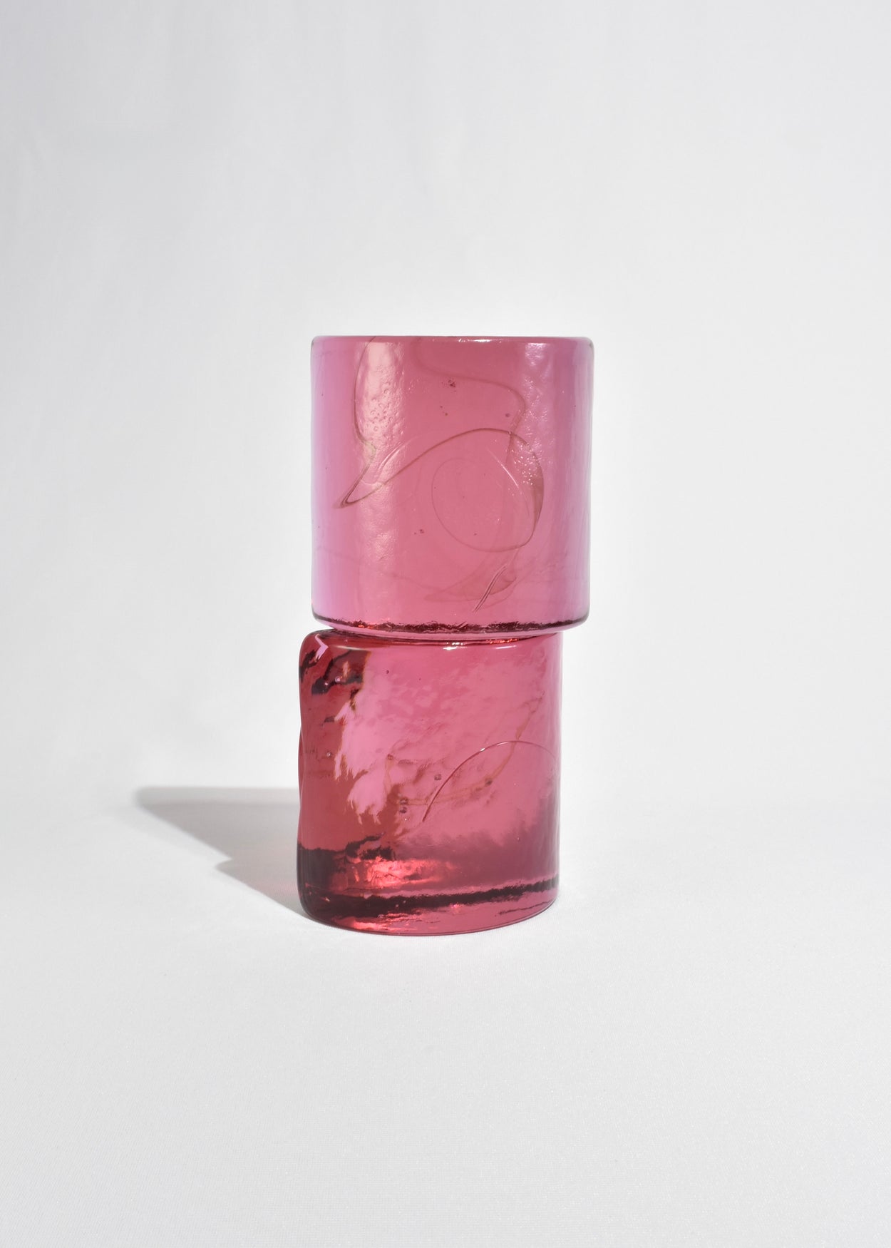 Pink Half Moon Glass Bookends