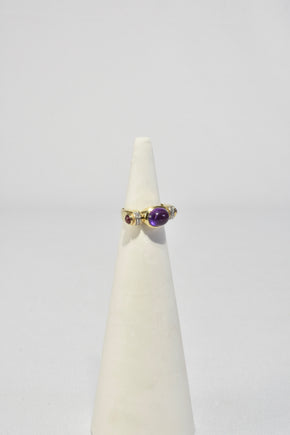 Amethyst Ruby Diamond Ring