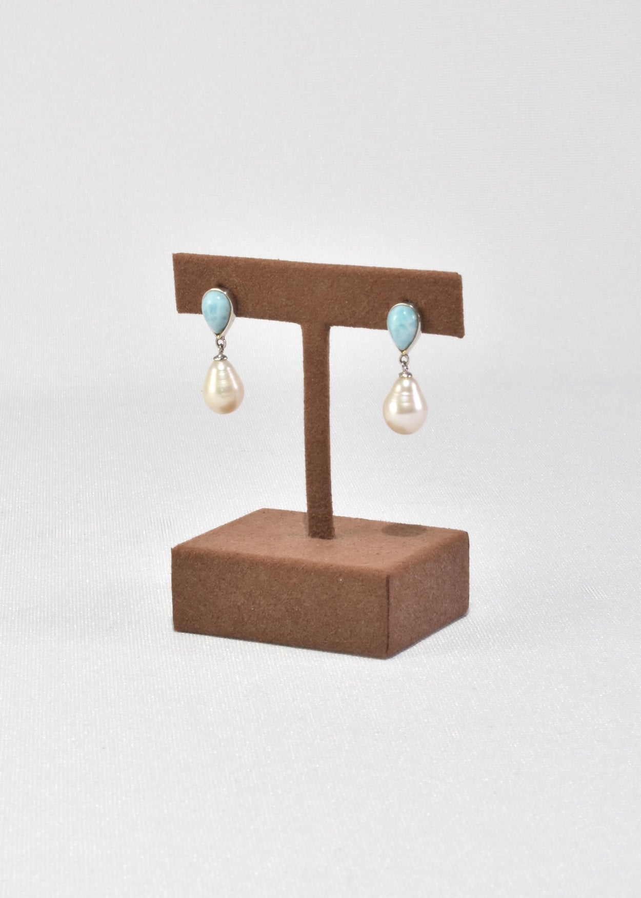 Larimar Pearl Earrings