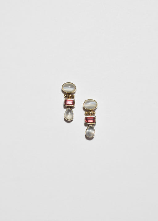 Garnet Moonstone Earrings