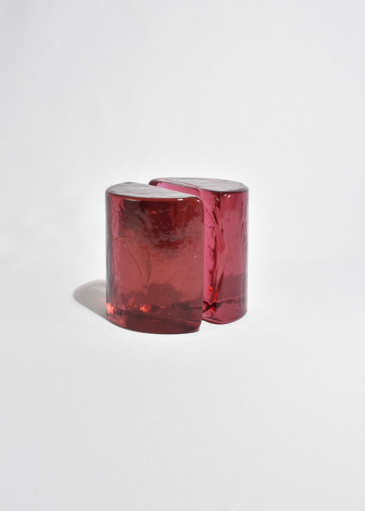 Pink Half Moon Glass Bookends