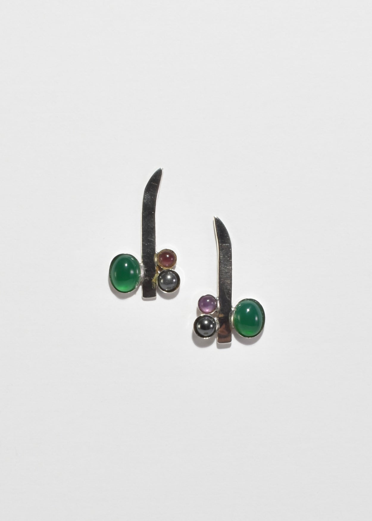 Abstract Multi Stone Earrings