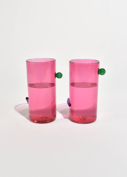 Fuchsia Art Glass Tumblers