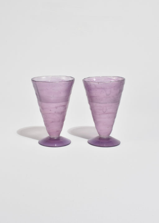 Lavender Stemmed Glass Set