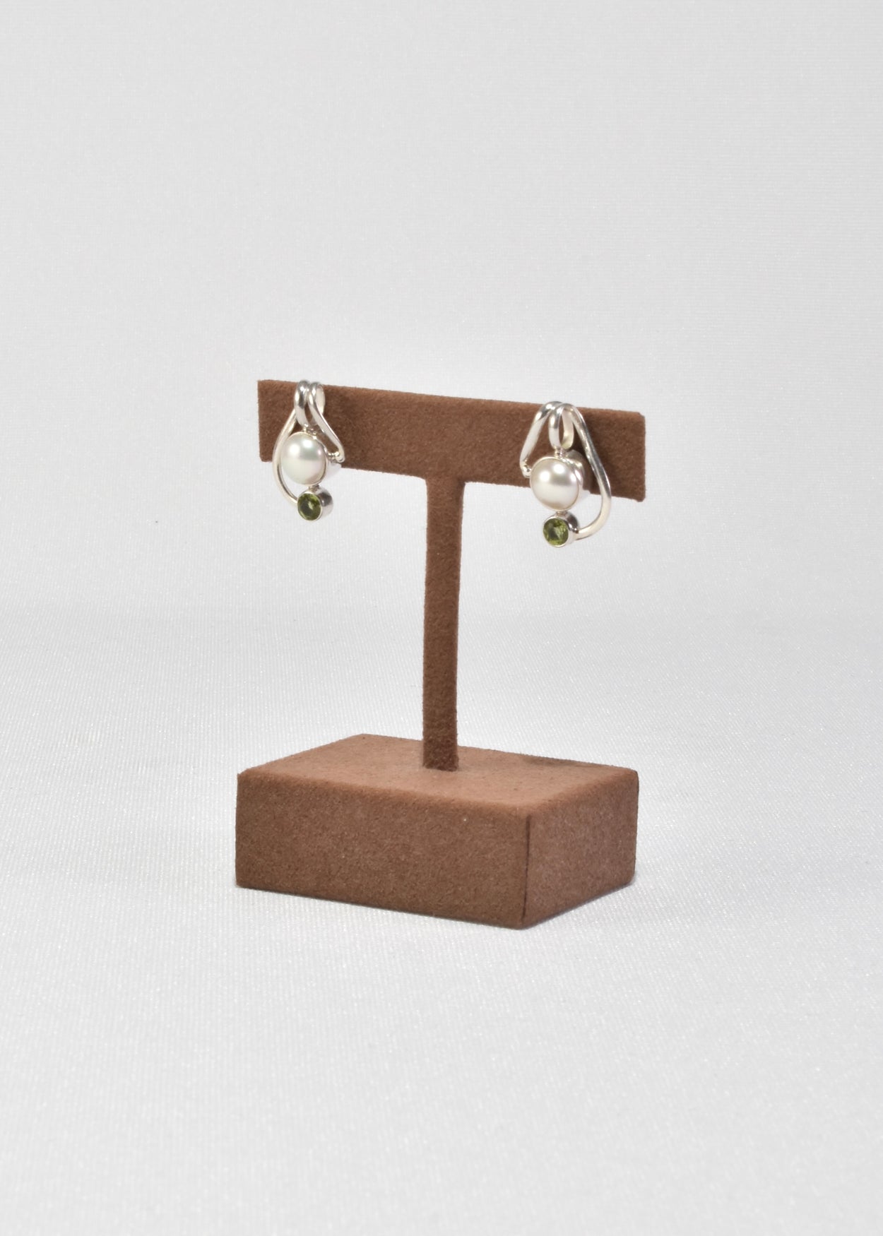 Abstract Pearl Peridot Earrings