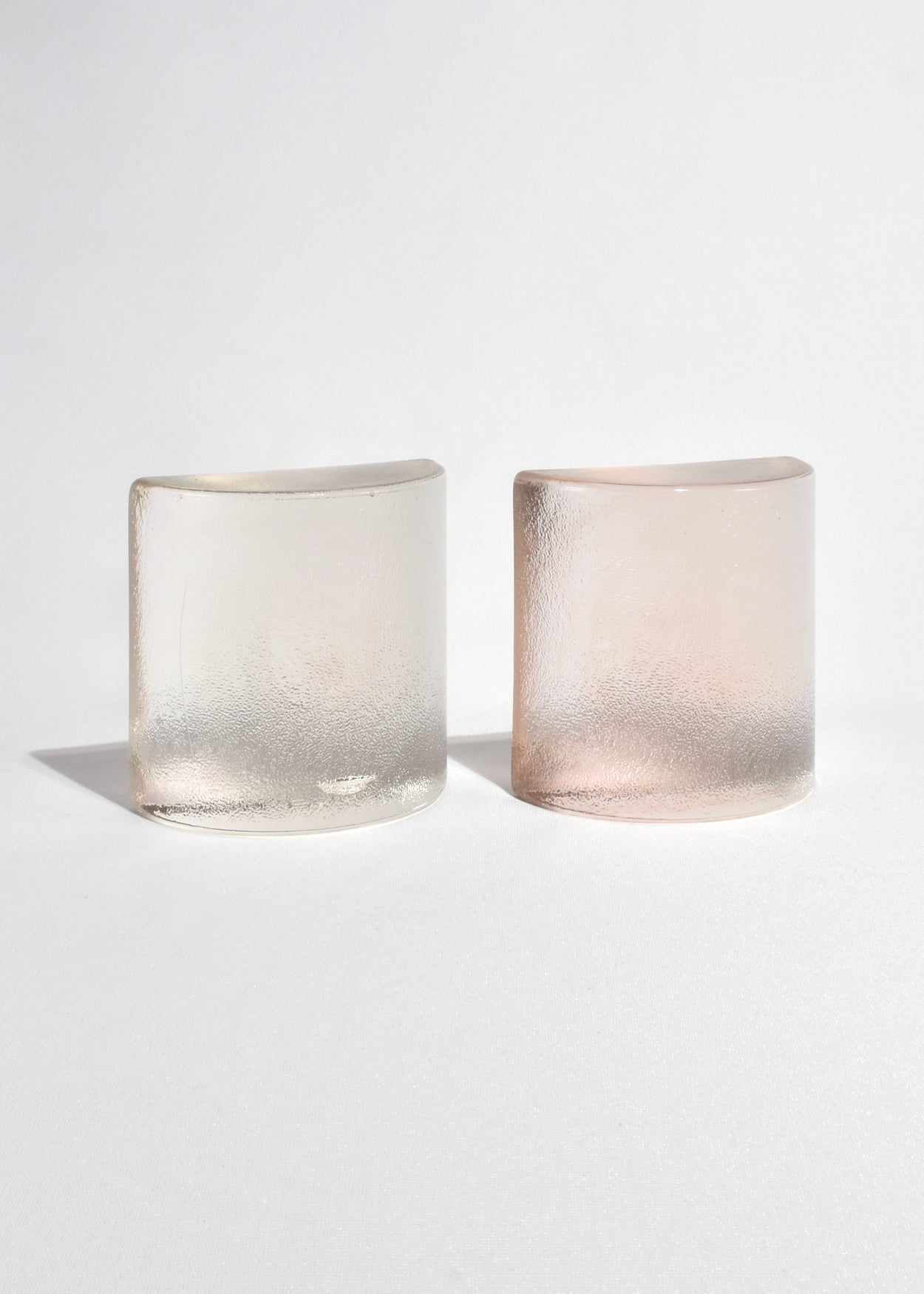 Textured Half Moon Glass Bookends