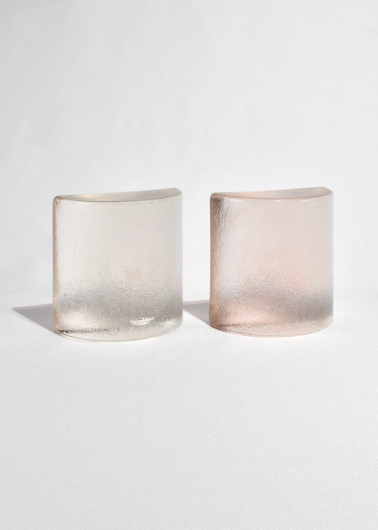 Textured Half Moon Glass Bookends
