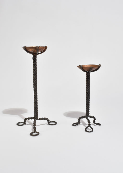 Iron and Copper Twisted Candleholders