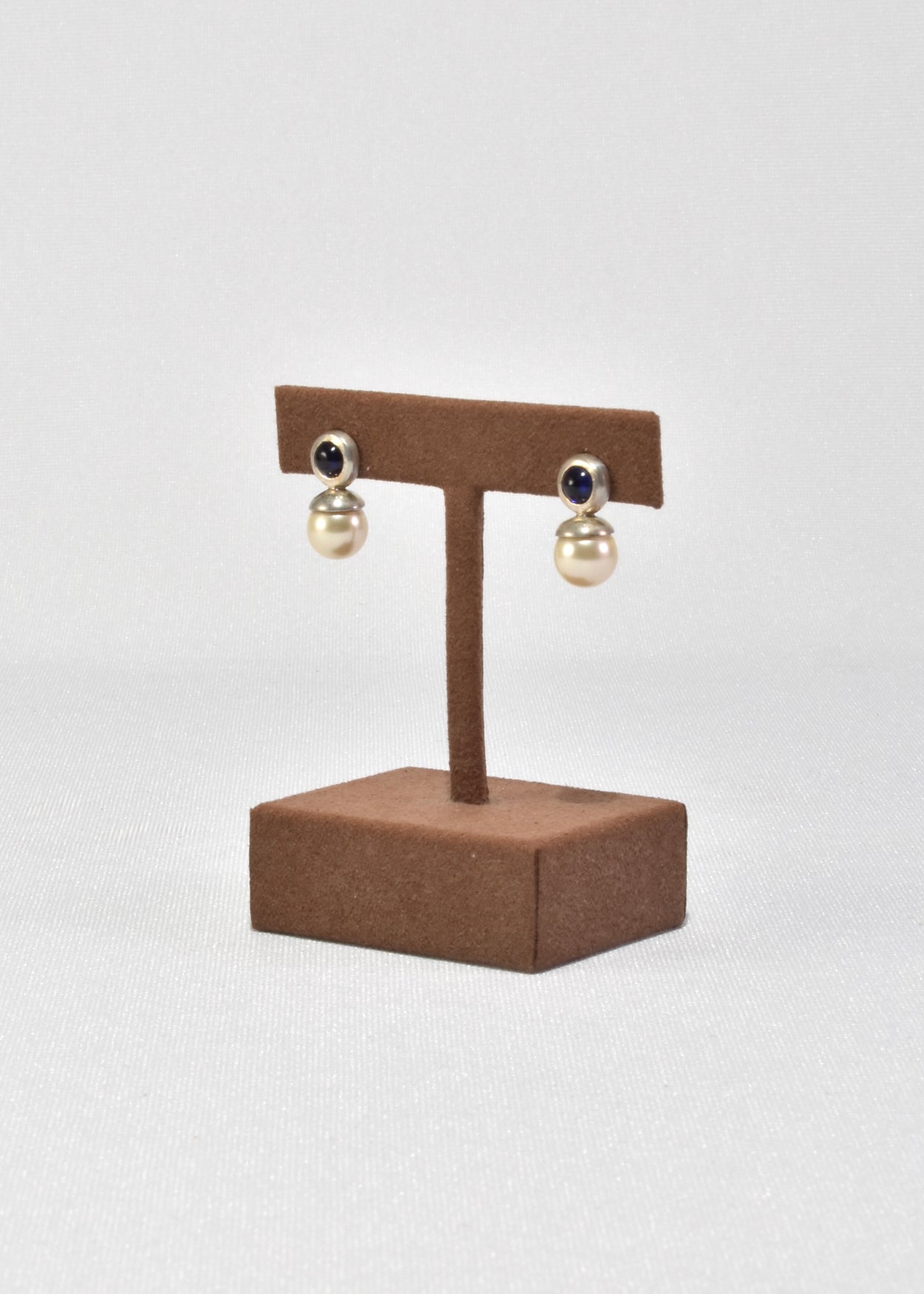 Blue Glass Pearl Earrings