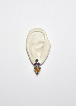 Peridot Amber Amethyst Earrings