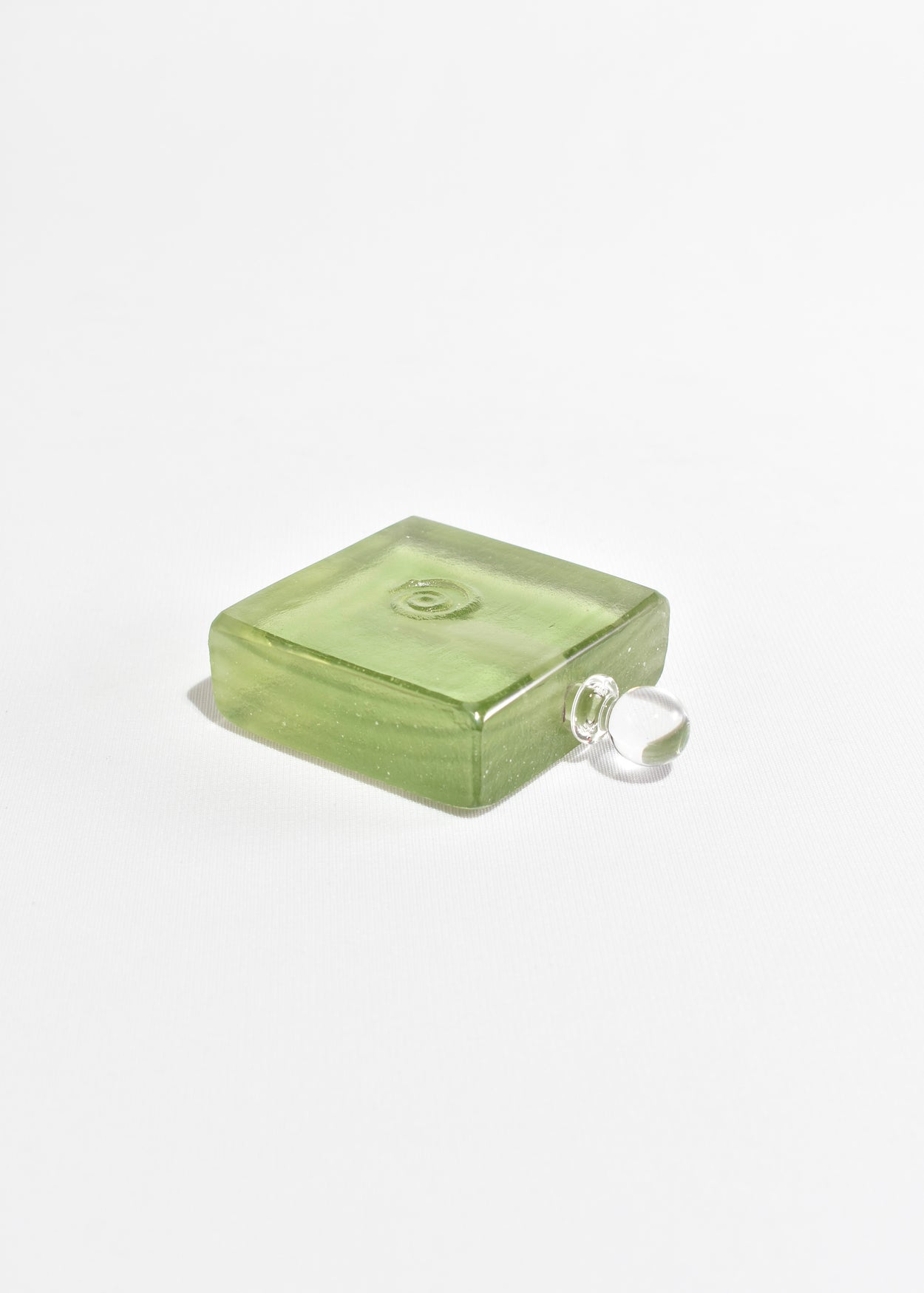Green Spiral Glass Perfume Bottle