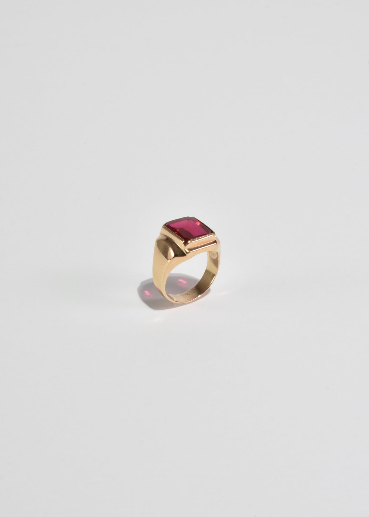 Gold Ruby Signet Ring