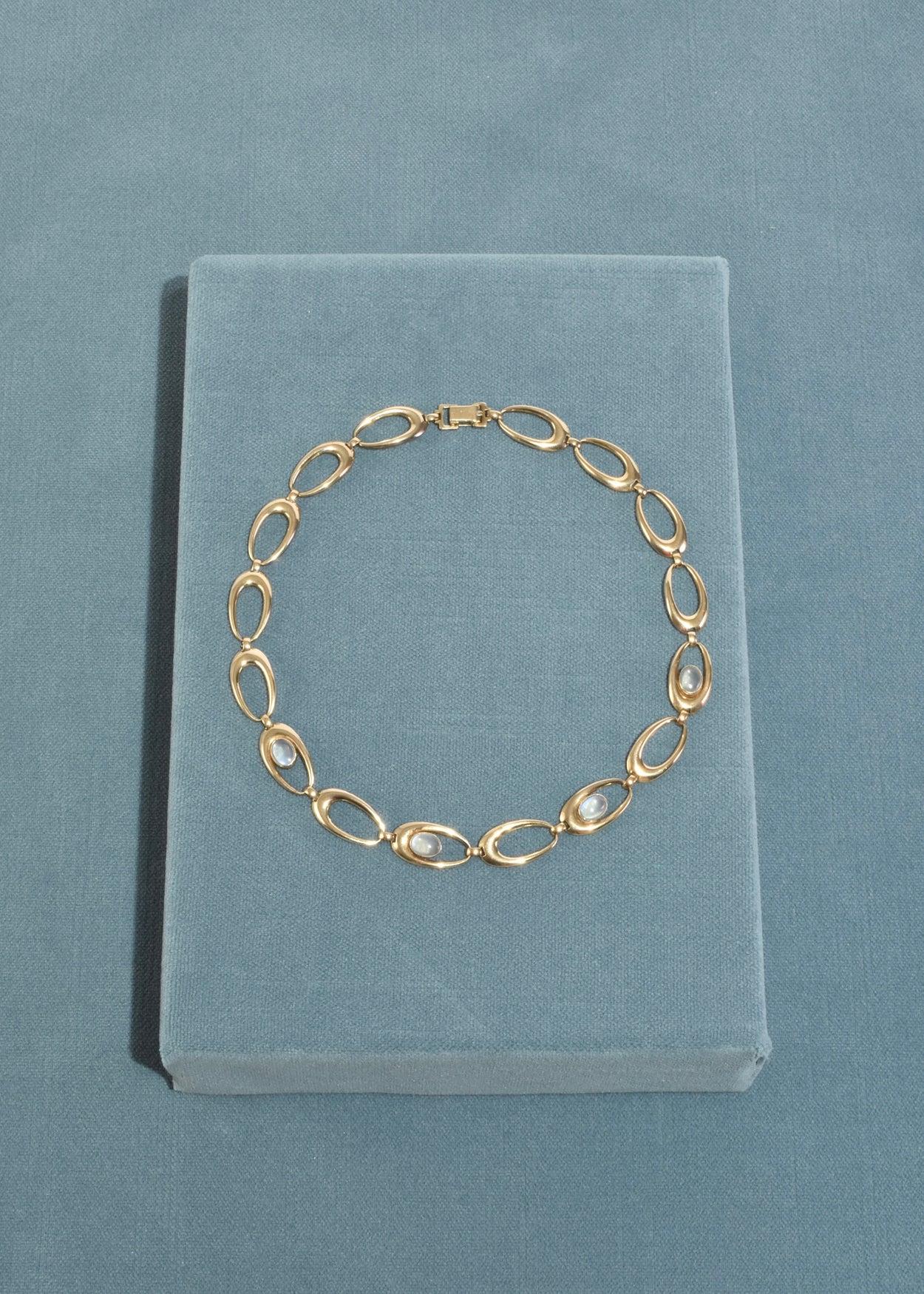 Oval Moonstone Collar Necklace