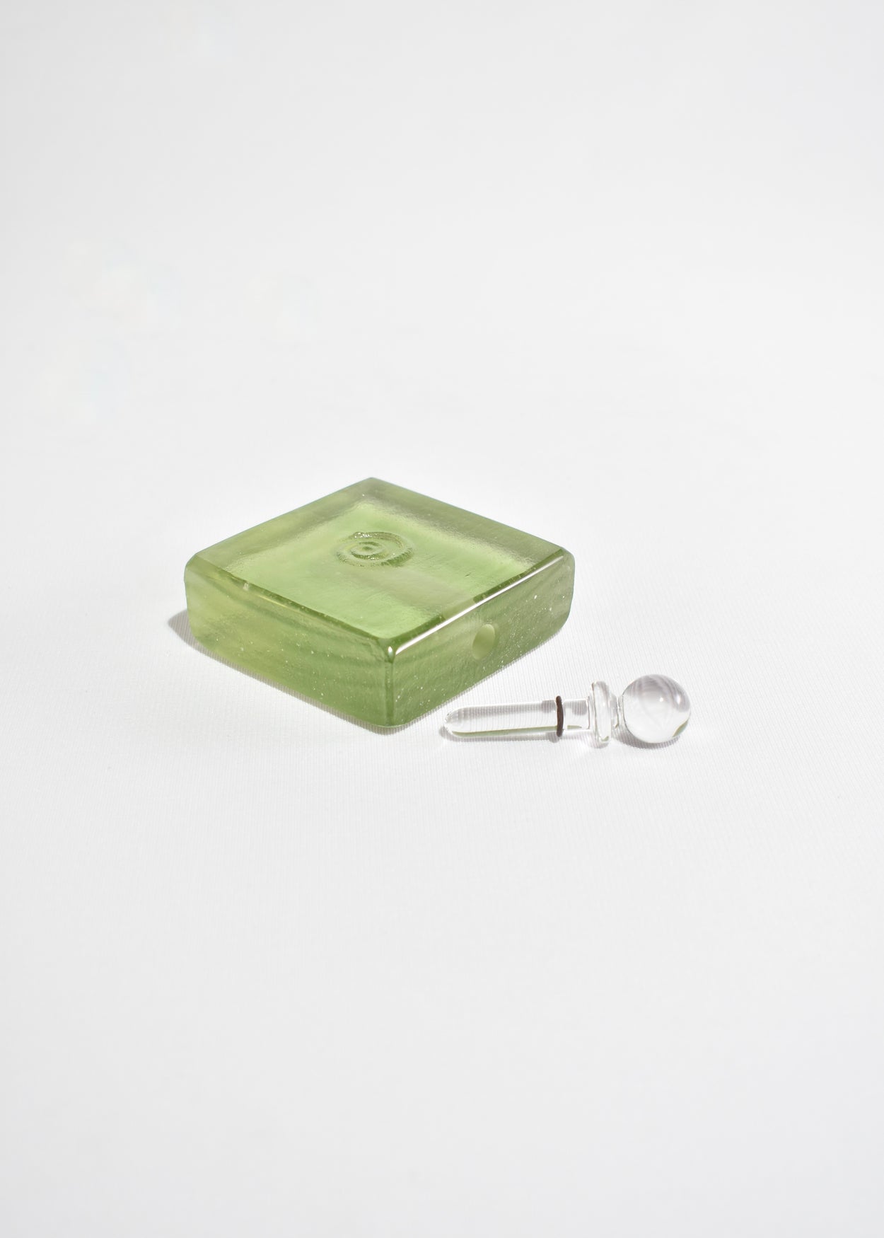Green Spiral Glass Perfume Bottle
