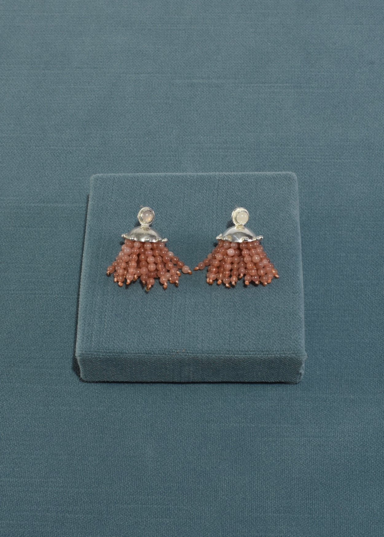 Agate and Rose Quartz Fringe Cupola Earrings