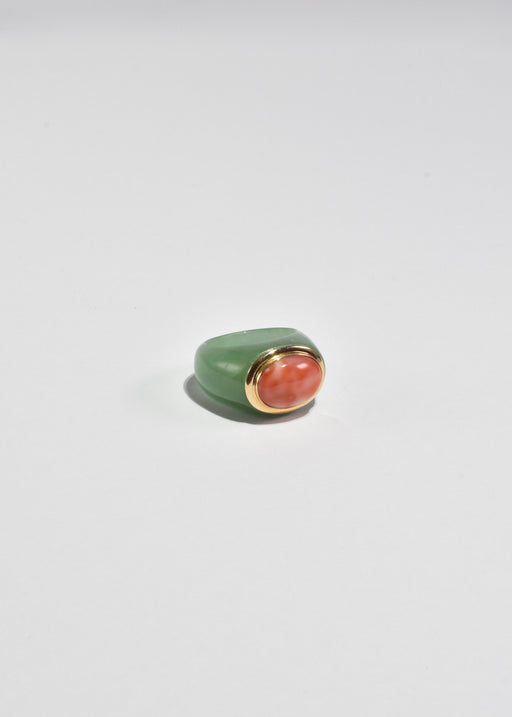 Jade Coral Ring