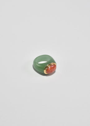 Jade Coral Ring