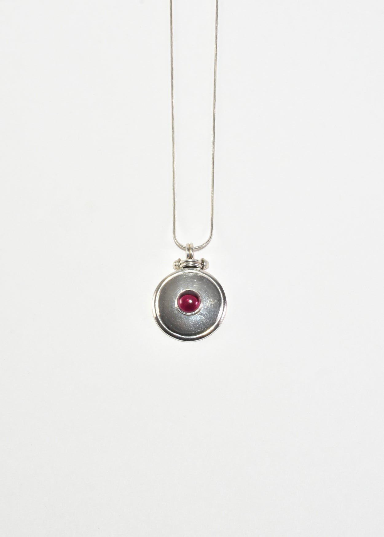 Modernist Garnet Pendant Necklace