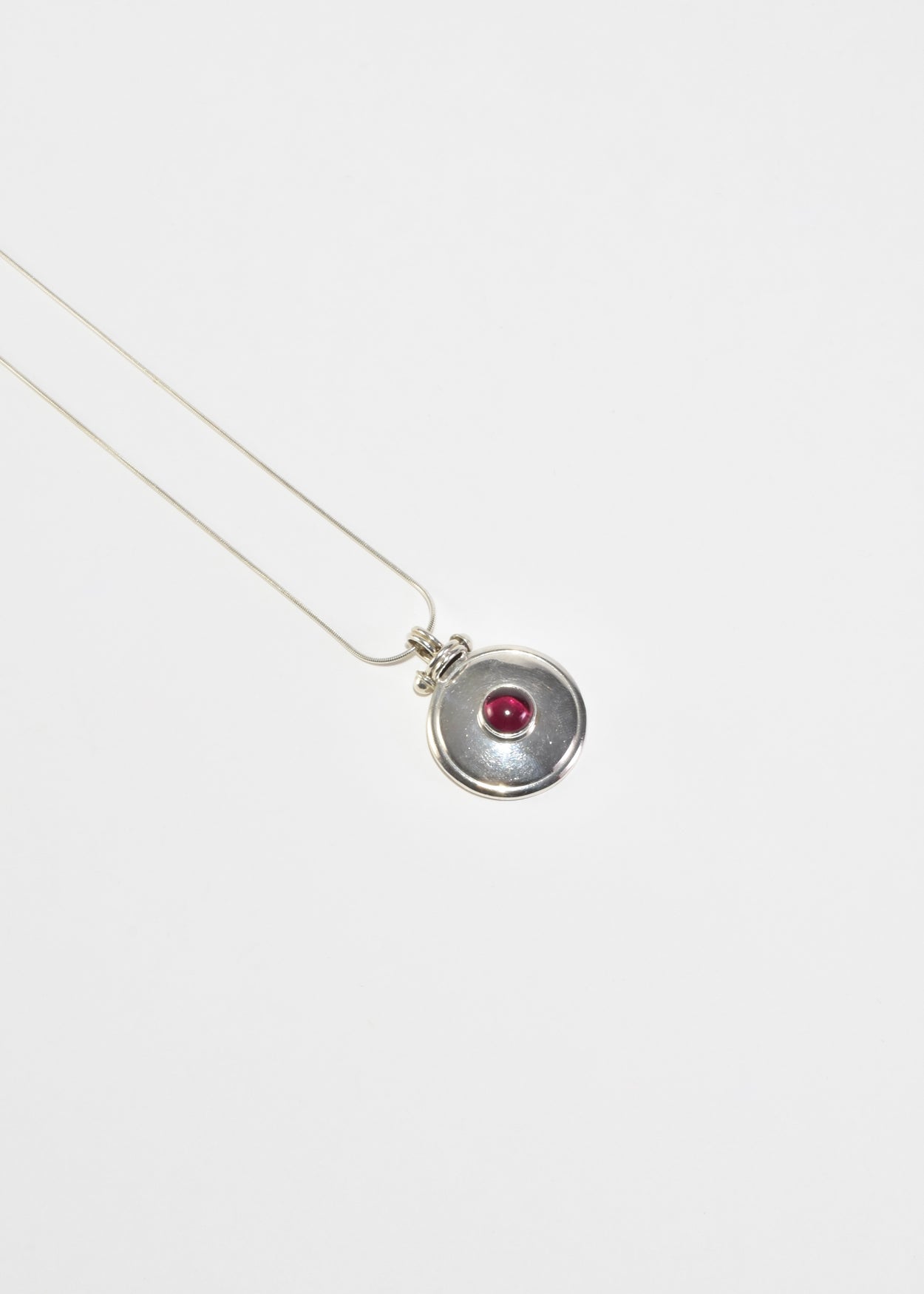 Modernist Garnet Pendant Necklace
