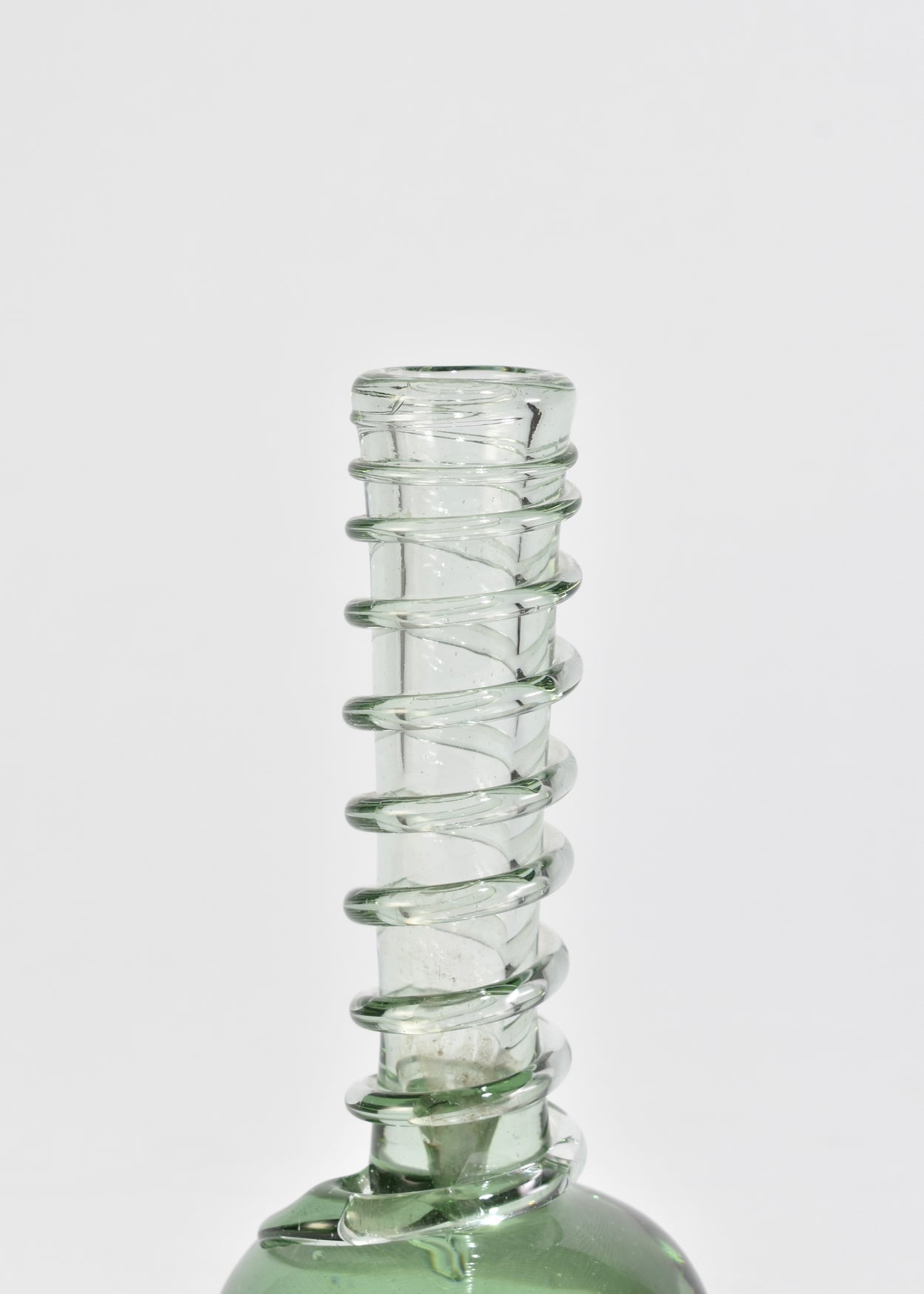Green Spiral Glass Bud Vase