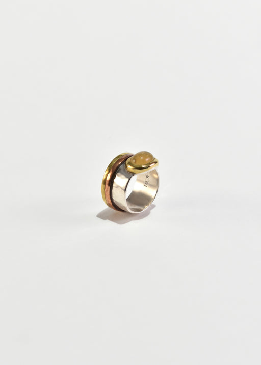 Hammered Quartz Ring