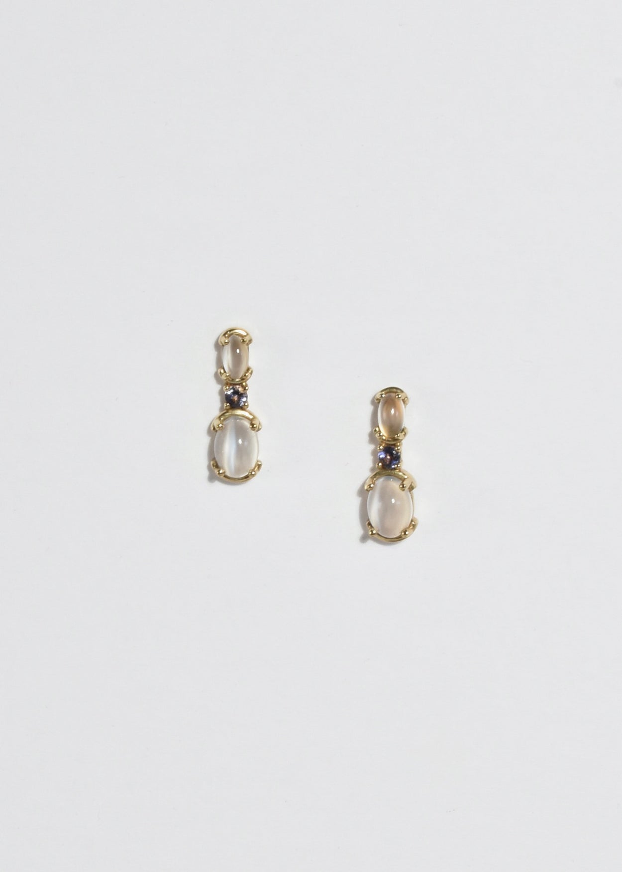 Moonstone Sapphire Earrings
