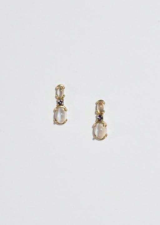 Moonstone Sapphire Earrings