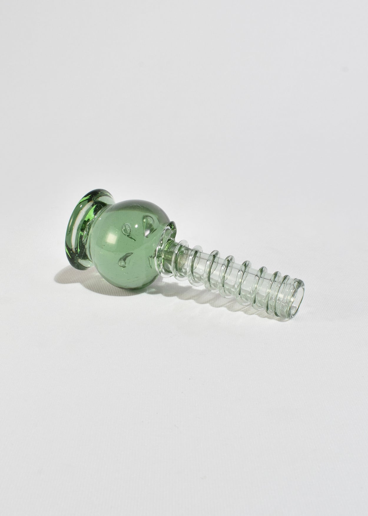 Green Spiral Glass Bud Vase