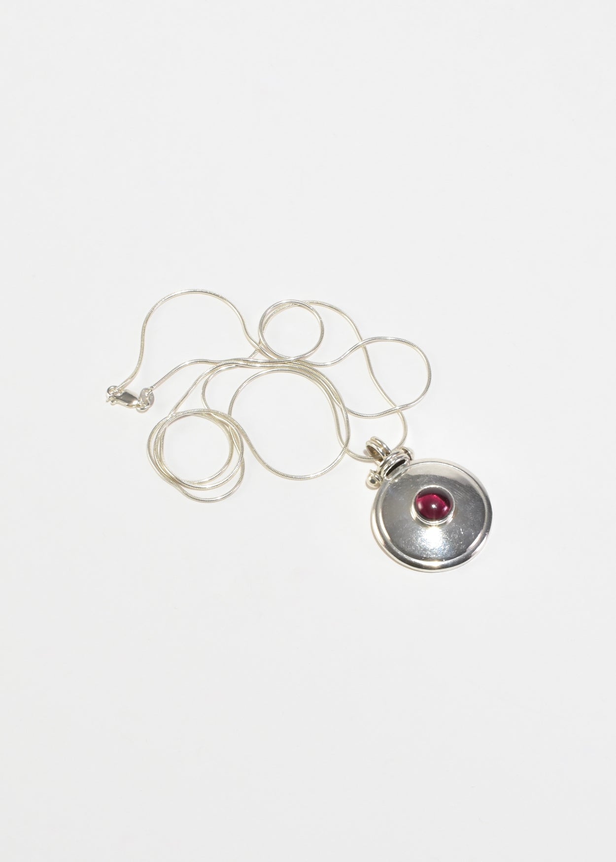 Modernist Garnet Pendant Necklace