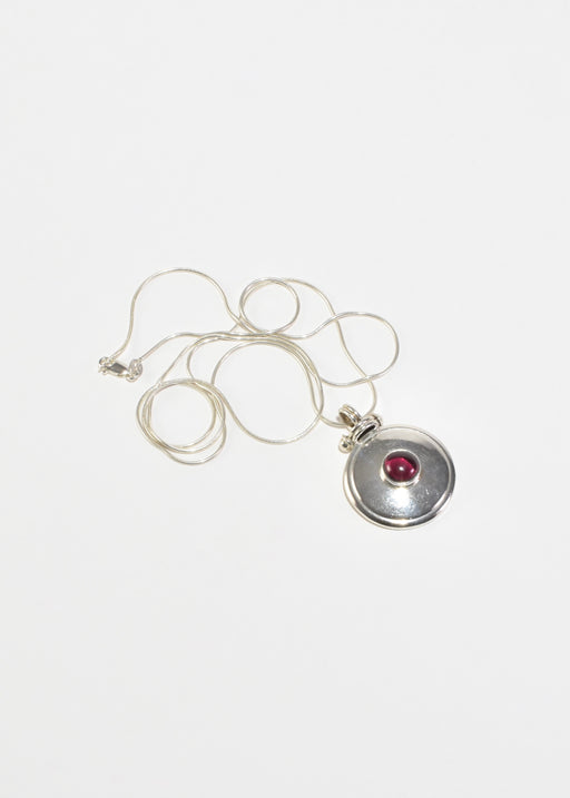 Modernist Garnet Pendant Necklace