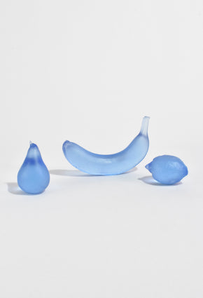 Glass Pear in Pale Cobalt