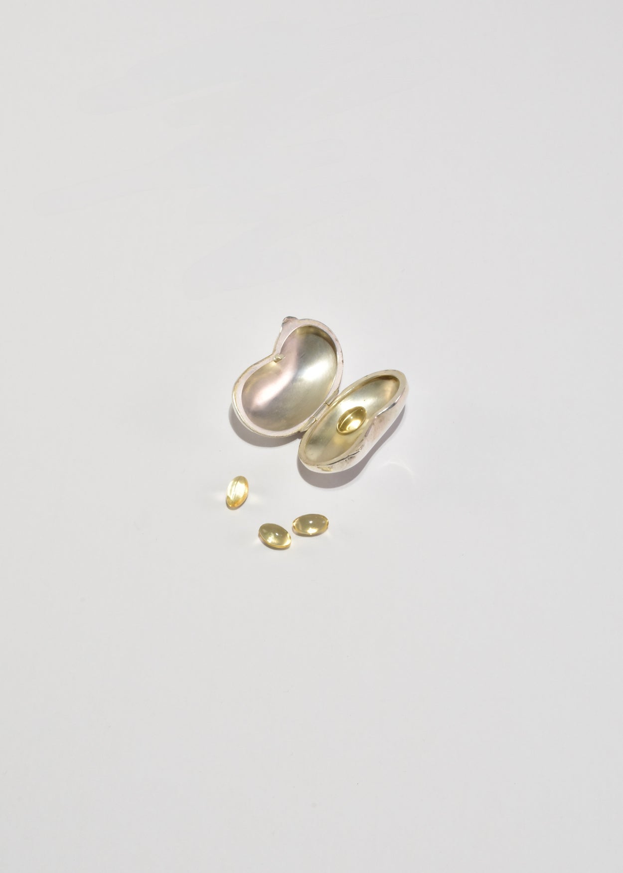 Silver Bean Pill Box