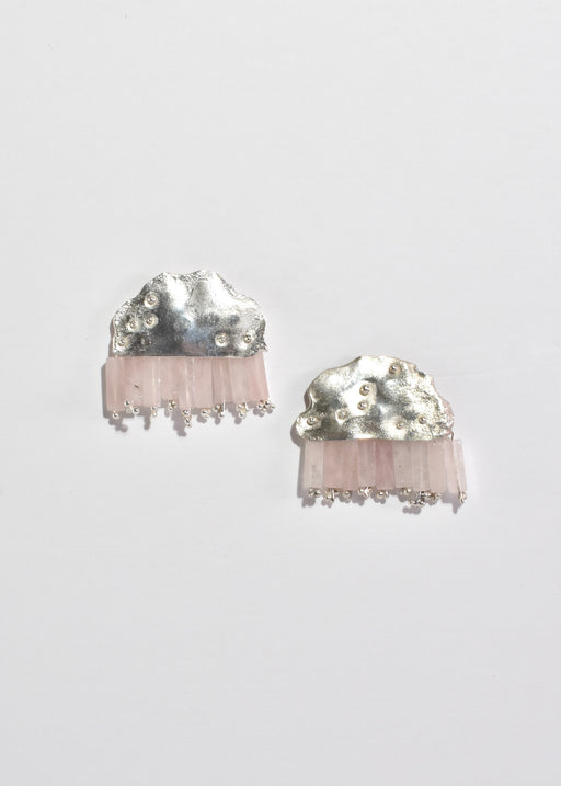 Rose Quartz Tassel Earrings