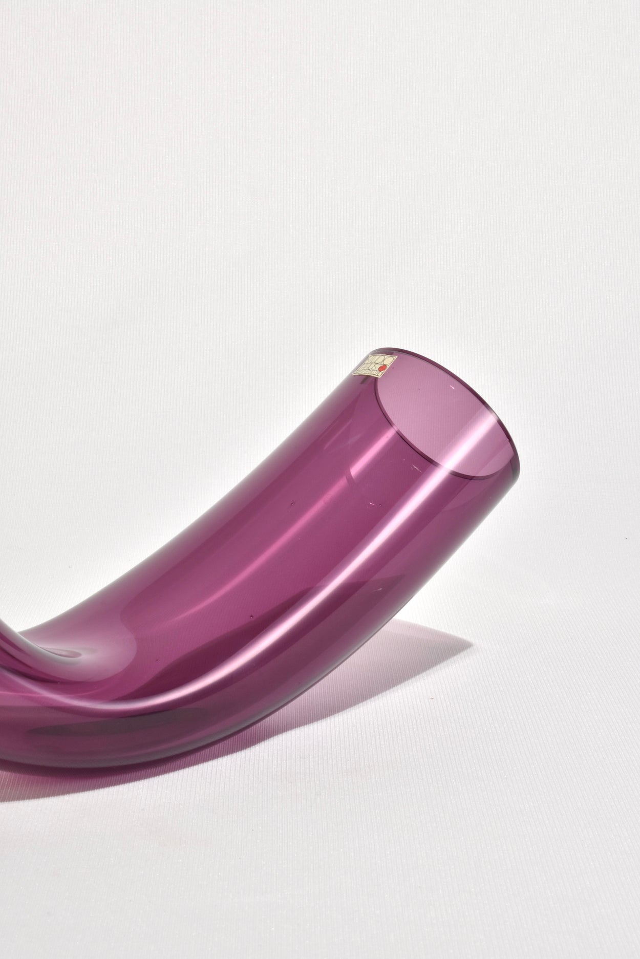 Purple Glass Curved Vase
