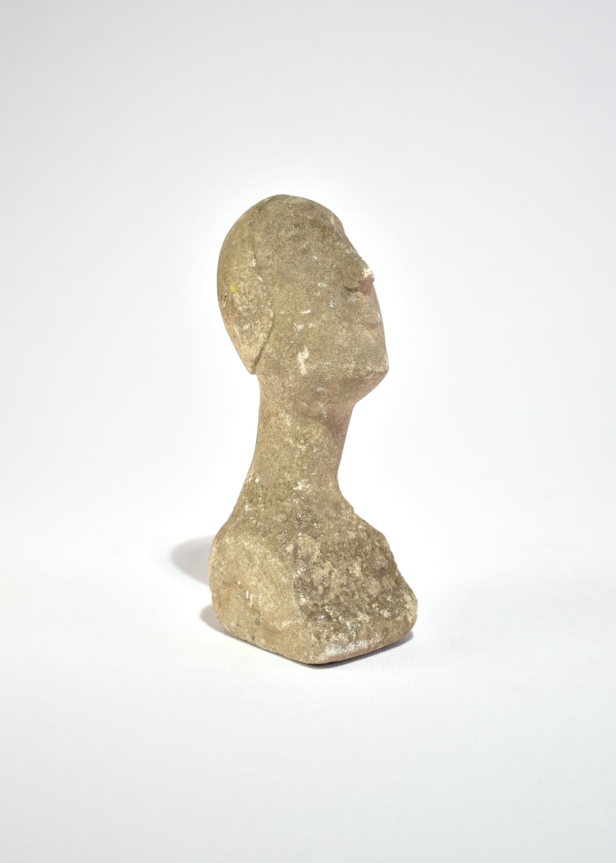 Brutalist Stone Bust Sculpture