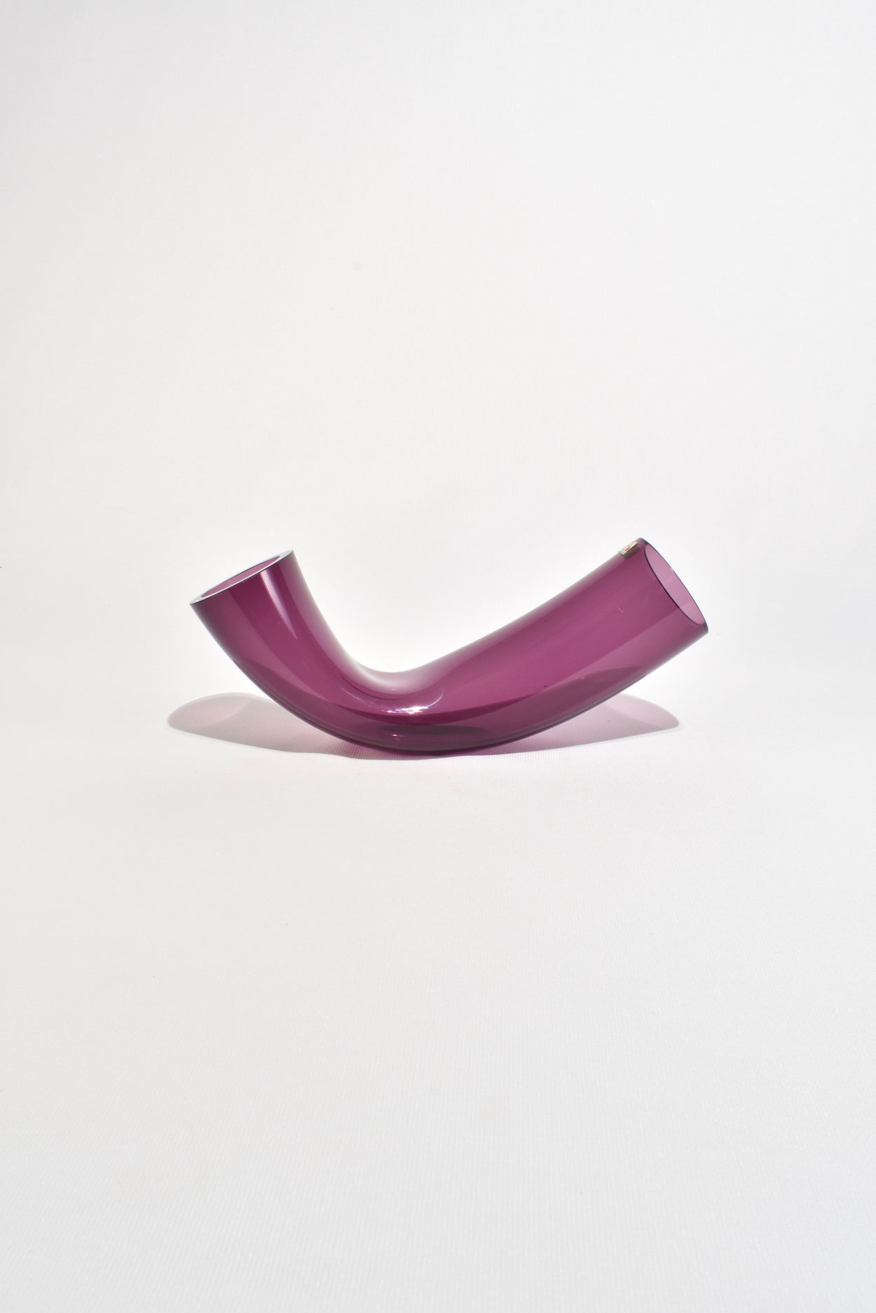 Purple Glass Curved Vase