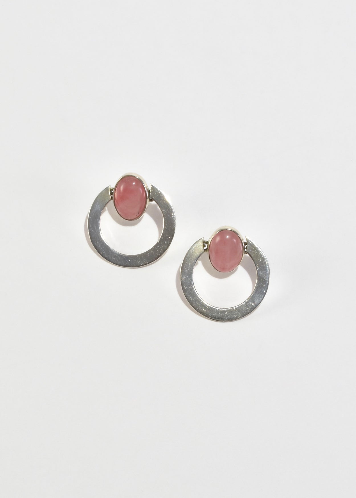 Rose Quartz Circle Earrings