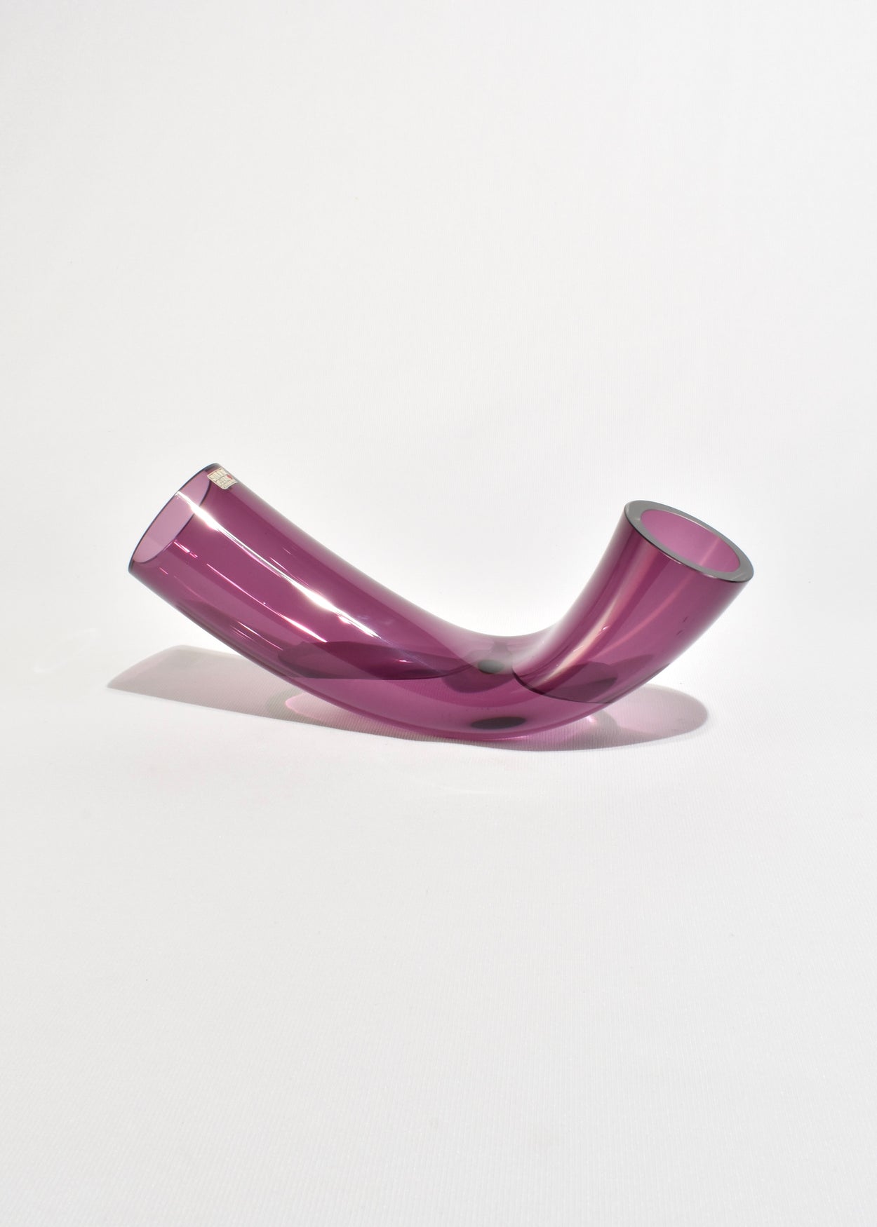 Purple Glass Curved Vase
