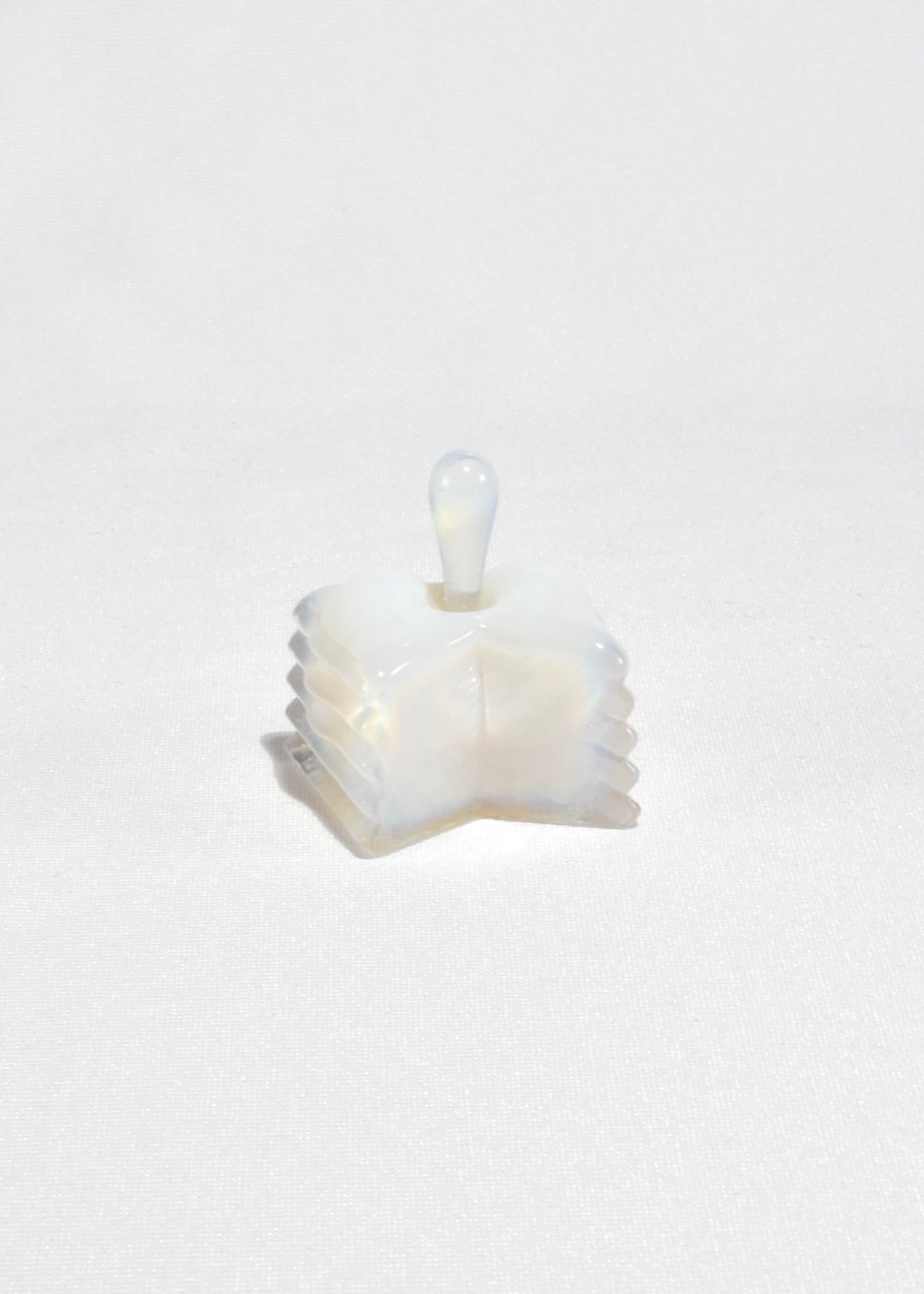 Ribbed Opalescent Glass Perfume Bottle
